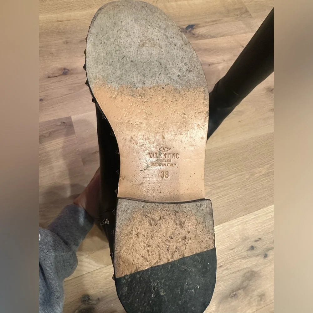 Valentino studded black leather boots - Picture 13 of 16